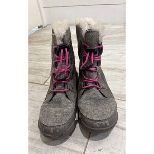 Sorel Youth Whitney II Joan Lace Waterproof Snow Boots Size 4